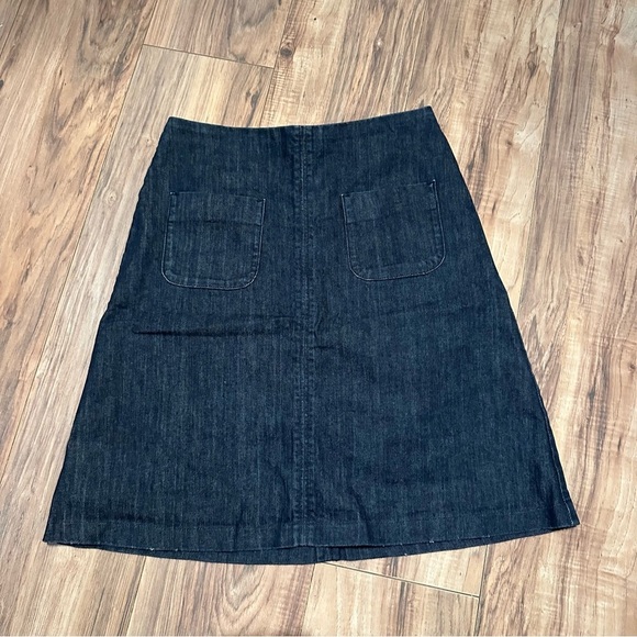 Boden Dark Denim A-Line Mini - Midi Skirt • Size: US 6L - Picture 2 of 2